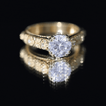 2 Carat Moissanite Double Prong Vintage Engagement Ring