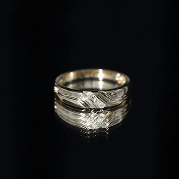 Certified Diamond Three Stone Band Ring for Men