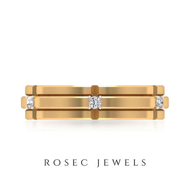 Natural Mens Diamond Band Ring with Certificate