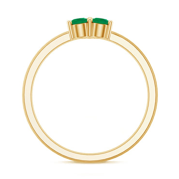Natural Emerald 3 Stone Promise Ring with Certificate