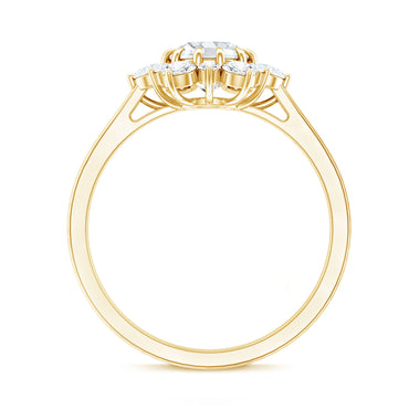 Claw Set Moissanite Halo Engagement Ring with Certificate