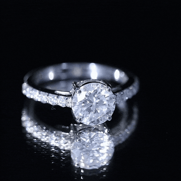 2 Carat Round Shape Moissanite Solitaire Engagement Ring with Certificate