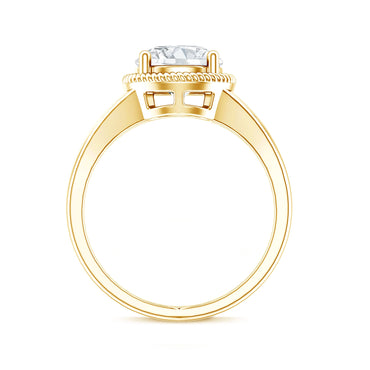 2 CT Round Moissanite Rope Band Engagement Ring