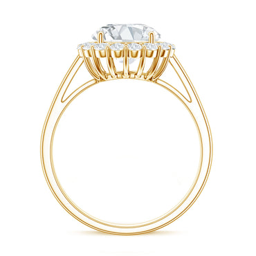 Classic Round Cut Moissanite Big Engagement Ring