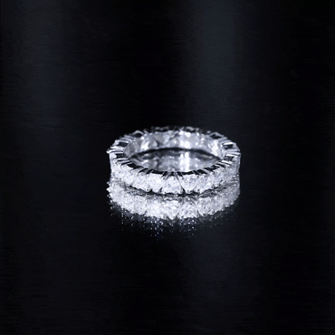 Claw Set Moissanite Heart Wedding Band for Women