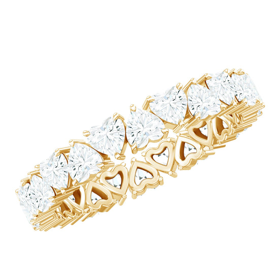 Claw Set Moissanite Heart Wedding Band for Women