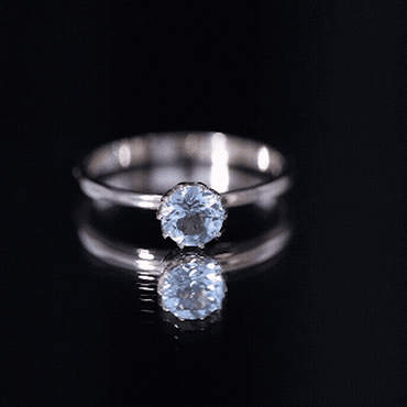 0.8 Carat Round Cut Aquamarine Solitaire Engagement Ring