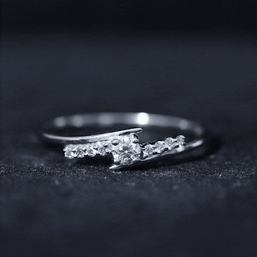 Round Cut Moissanite Promise Ring with Bypass Shank