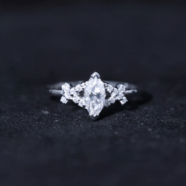 Certified Moissanite Marquise Engagement Ring for Women