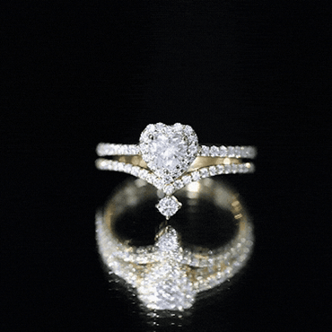 Certified Moissanite Heart Wedding Ring Set for Women