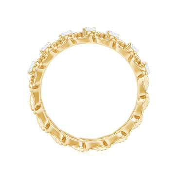 Round Moissanite Twisted Half Eternity Wedding Band