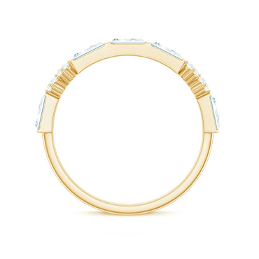 Baguette Cut Moissanite Minimalist Half Eternity Ring