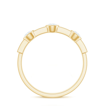 Certified Moissanite Semi Eternity Wedding Band Ring