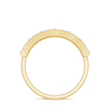 Baguette and Round Cut Moissanite Stackable Eternity Band