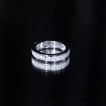 Channel Set Round Moissanite Full Eternity Band Ring