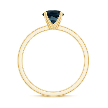 1.3 Carat Round London Blue Topaz Solitaire Ring With Certificate