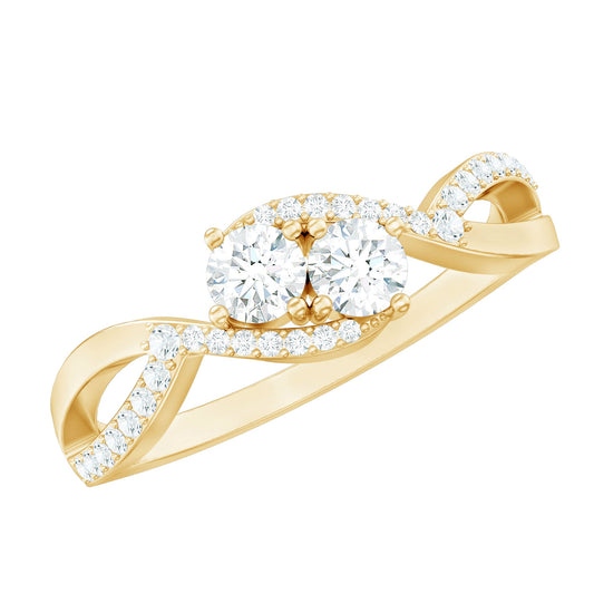 Toi Et Moi Round Moissanite Infinity Promise Ring