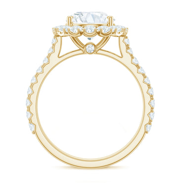 Certified Brilliant Cut Moissanite Halo Engagement Ring