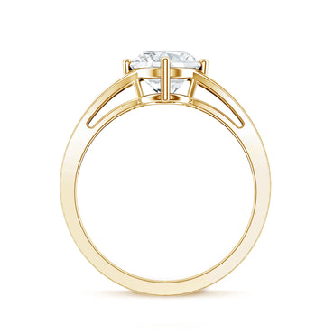 Oval Cut Moissanite Solitaire Engagement Ring in Split Shank