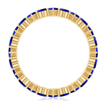 Certified Lab Grown Blue Sapphire Heart Eternity Band for Women