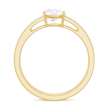 1.7 Carat Certified Moissanite Solitaire Double Band Engagement Ring