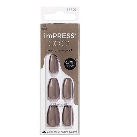 Impress Color Self-Adhesive Press-On Nails - Medium Dusk Till Dawn, Easy DIY Nail Care, Salon-Quality Nails