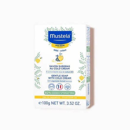 Mustela Gentle Soap With Cold Cream For Sensitive Skin - Moisturizing & Gentle Cleansing