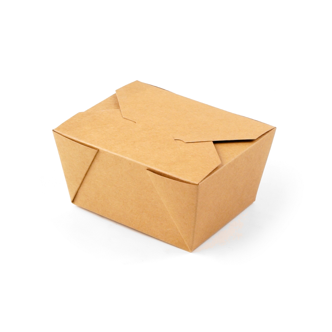 Bio Tek 30 oz Rectangle Kraft Paper #1 Bio Box Take Out Container - 5" x 4" x 2 1/2" - 200 count box