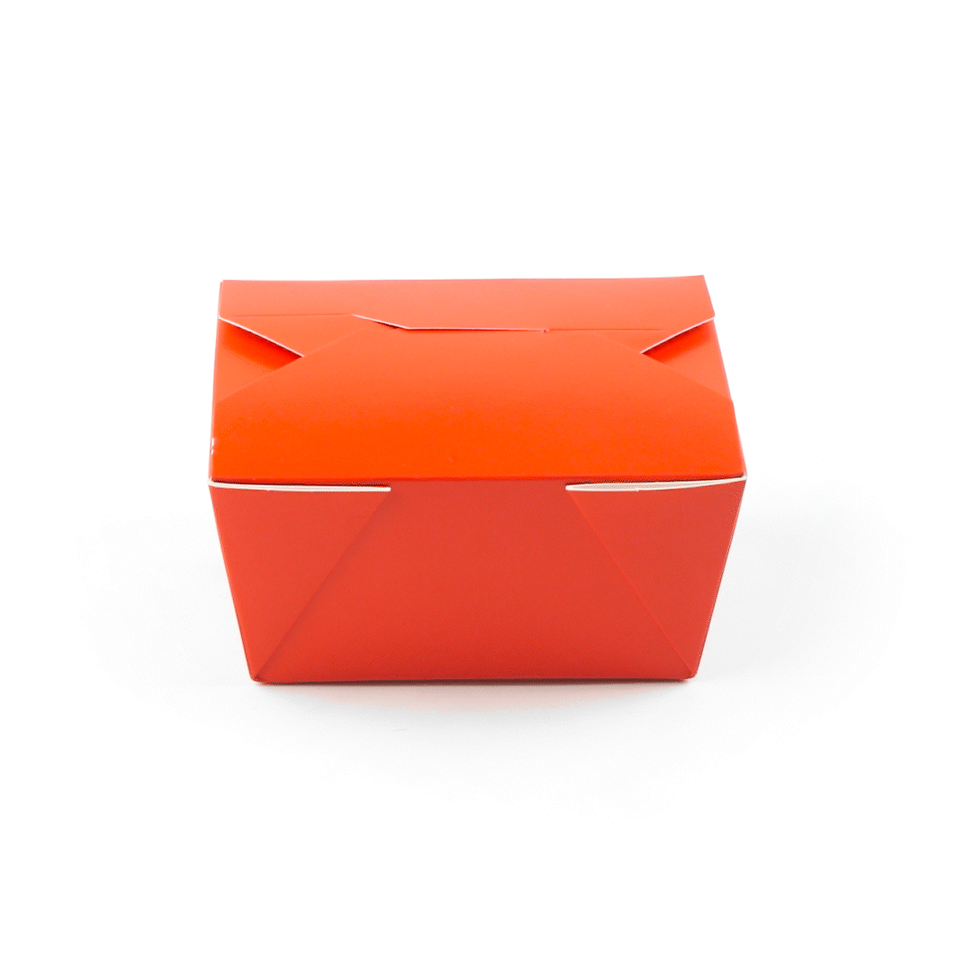 Bio Tek 30 oz Rectangle Red Paper #1 Bio Box Take Out Container - 5" x 4" x 2 1/2" - 50 count box