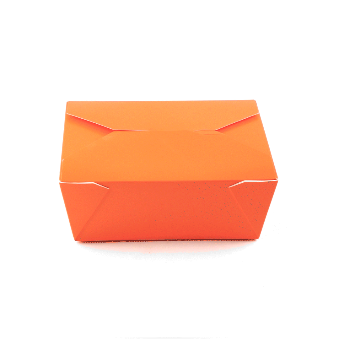 Bio Tek 45 oz Rectangle Tangerine Orange Paper #8 Bio Box Take Out Container - 6 3/4" x 5 1/2" x 2 1/2" - 200 count box