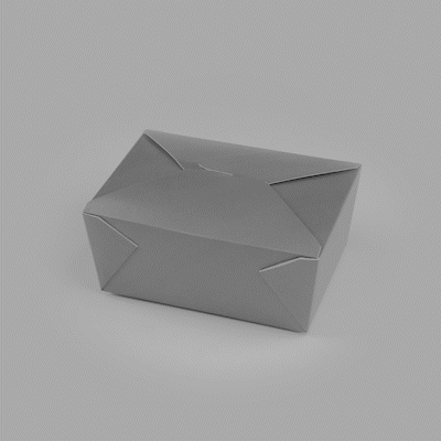 Bio Tek 98 oz Rectangle Gray Paper #4 Bio Box Take Out Container - 8 1/2" x 6 1/4" x 3 1/2" - 50 count box