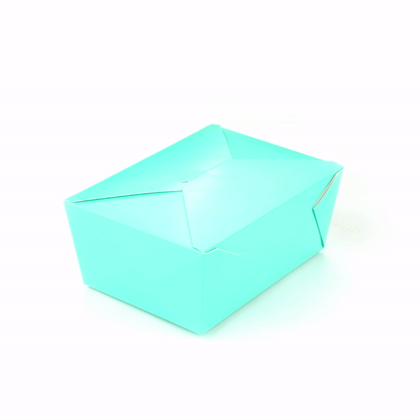 Bio Tek 98 oz Rectangle Turquoise Paper #4 Bio Box Take Out Container - 8 1/2" x 6 1/4" x 3 1/2" - 200 count box