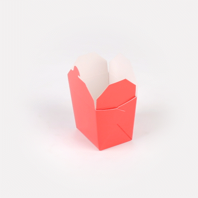 Bio Tek 8 oz Square Red Paper Noodle Take Out Container - 2 3/4" x 2 1/4" x 2 1/2" - 25 count box
