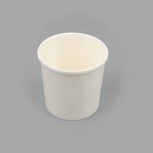 Bio Tek 12 oz Round White Paper Soup Container - 3 1/2" x 3 1/2" x 3 1/2" - 25 count box