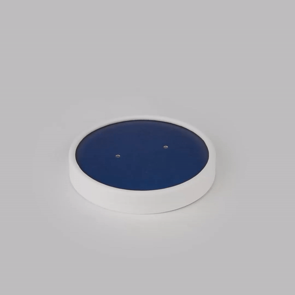Bio Tek Round Blue and White Stripe Paper Soup Container Lid - Fits 12 oz - 25 count box