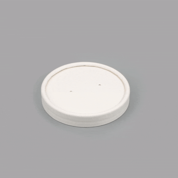 Bio Tek Round White Paper Soup Container Lid - Fits 8 and 12 oz - 25 count box