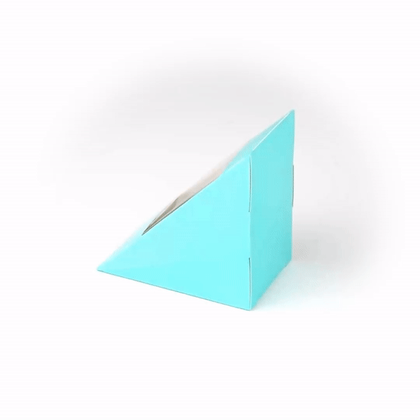 Cafe Vision Triangle Turquoise Paper Medium Sandwich Box - 4 3/4" x 4 3/4" x 2 3/4" - 200 count box