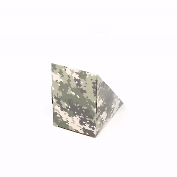 Cafe Vision Triangle Camouflage Paper Large Sandwich Box - 4 3/4" x 4 3/4" x 3 1/4" - 200 count box