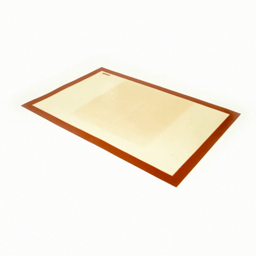 Pastry Tek Rectangle Tan and Red Silicone Full Size Baking Mat - Ultra Durable - 15 3/4" x 23 1/2" - 1 count box