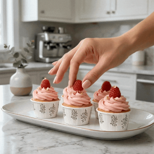 Panificio 2 oz Round Vintage Floral Paper Medium Baking Cup - Pleated - 2 1/4" x 2 1/4" x 1 1/2" - 200 count box