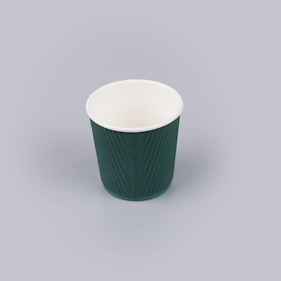 Restpresso 4 oz Forest Green Paper Coffee Cup - Ripple Wall - 2 1/2" x 2 1/2" x 2 1/4" - 500 count box