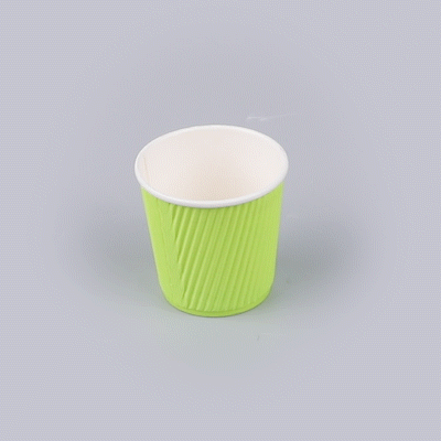 Restpresso 4 oz Eco Green Paper Coffee Cup - Ripple Wall - 2 1/2" x 2 1/2" x 2 1/4" - 25 count box