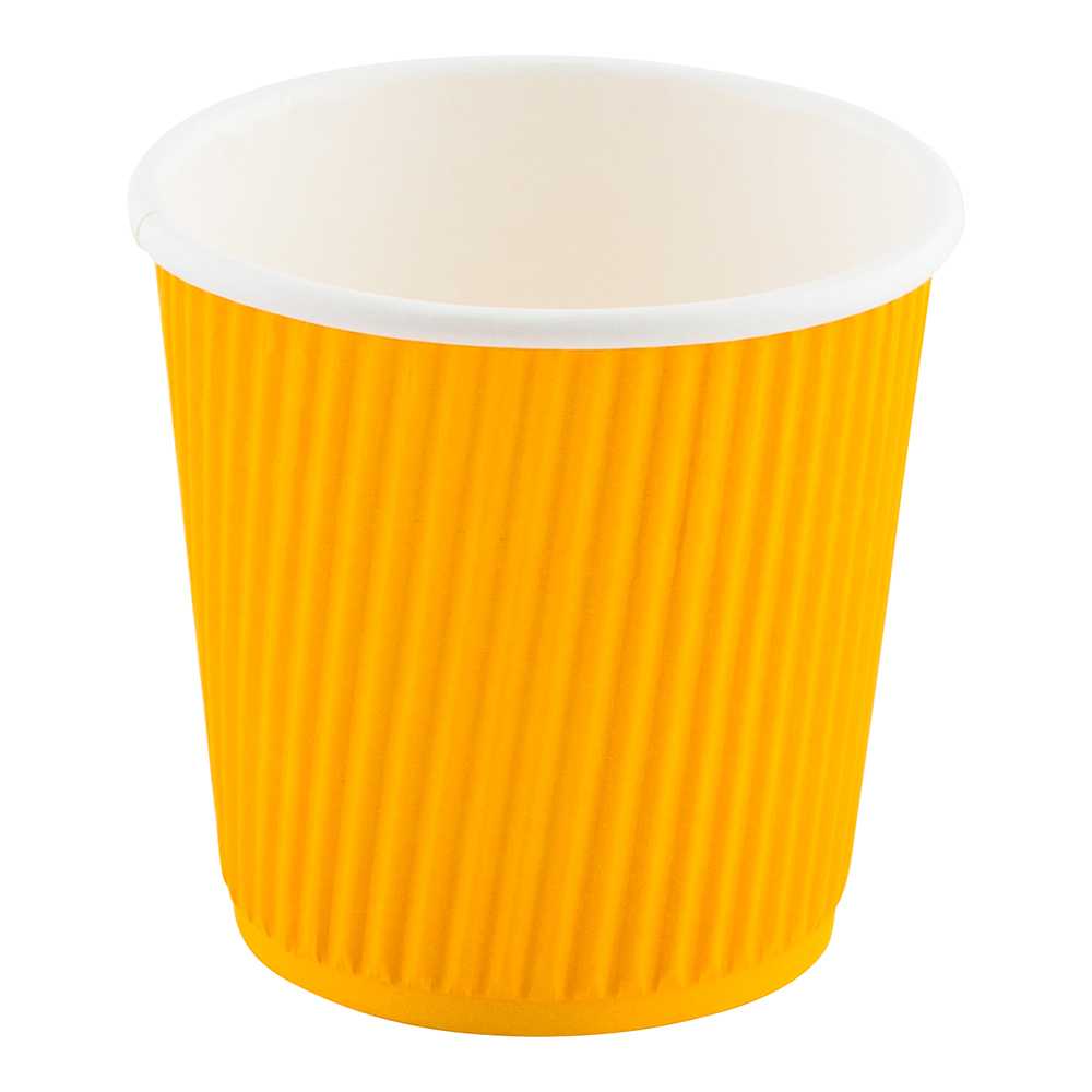 Restpresso 4 oz Yellow Paper Coffee Cup - Ripple Wall - 2 1/2" x 2 1/2" x 2 1/4" - 500 count box