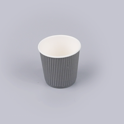 Restpresso 4 oz Gray Paper Coffee Cup - Ripple Wall - 2 1/2" x 2 1/2" x 2 1/4" - 25 count box
