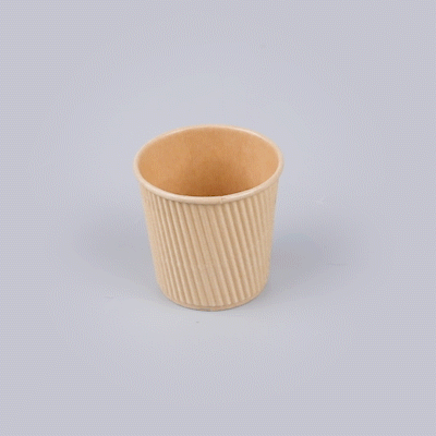 Restpresso 4 oz Kraft Paper Coffee Cup - Ripple Wall - 2 1/2" x 2 1/2" x 2 1/4" - 25 count box