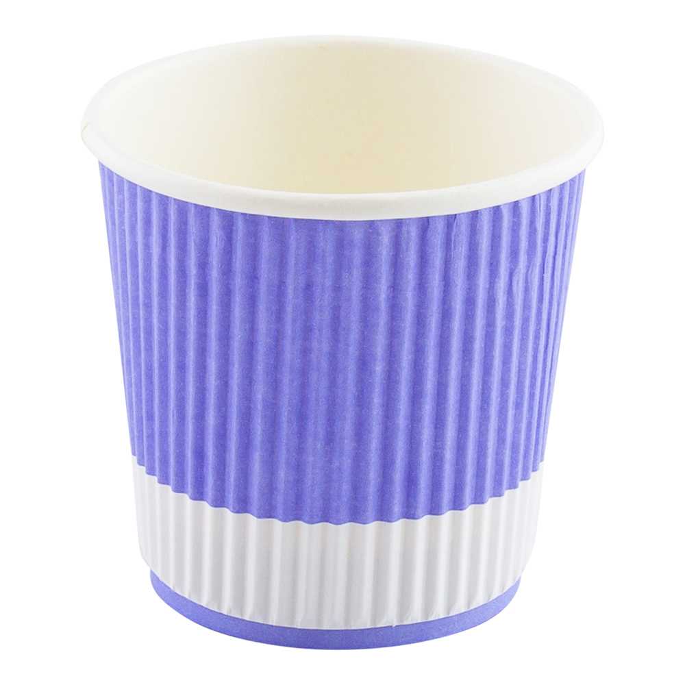 Restpresso 4 oz Light Purple Paper Coffee Cup - Ripple Wall - 2 1/2" x 2 1/2" x 2 1/4" - 500 count box