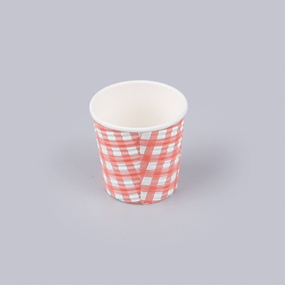 Restpresso 4 oz Picnic Print Paper Coffee Cup - Spiral Wall - 2 1/2" x 2 1/2" x 2 1/4" - 500 count box