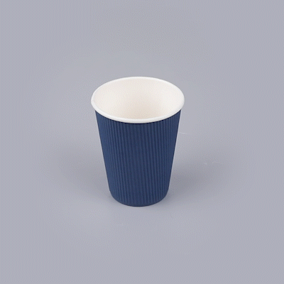 Restpresso 12 oz Midnight Blue Paper Coffee Cup - Ripple Wall - 3 1/2" x 3 1/2" x 4 1/4" - 25 count box