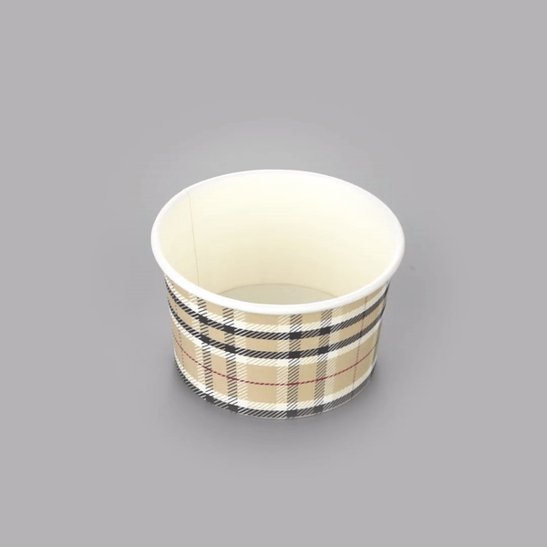 Coppetta 5 oz Round Plaid Paper To Go Cup - 3 1/4" x 3 1/4" x 2" - 200 count box