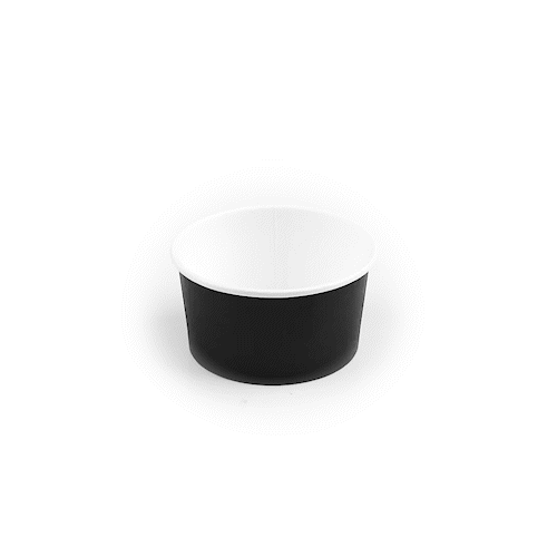 Coppetta 8 oz Round Black Paper To Go Cup - 3 3/4" x 3 3/4" x 2 1/4" - 50 count box